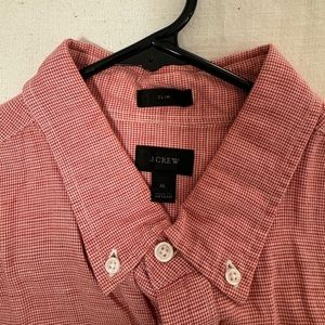Jcrew chambray red white check